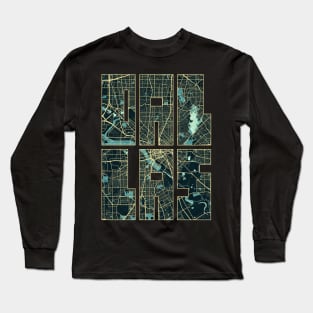 Dallas, Texas, USA City Map Typography - Summer Long Sleeve T-Shirt